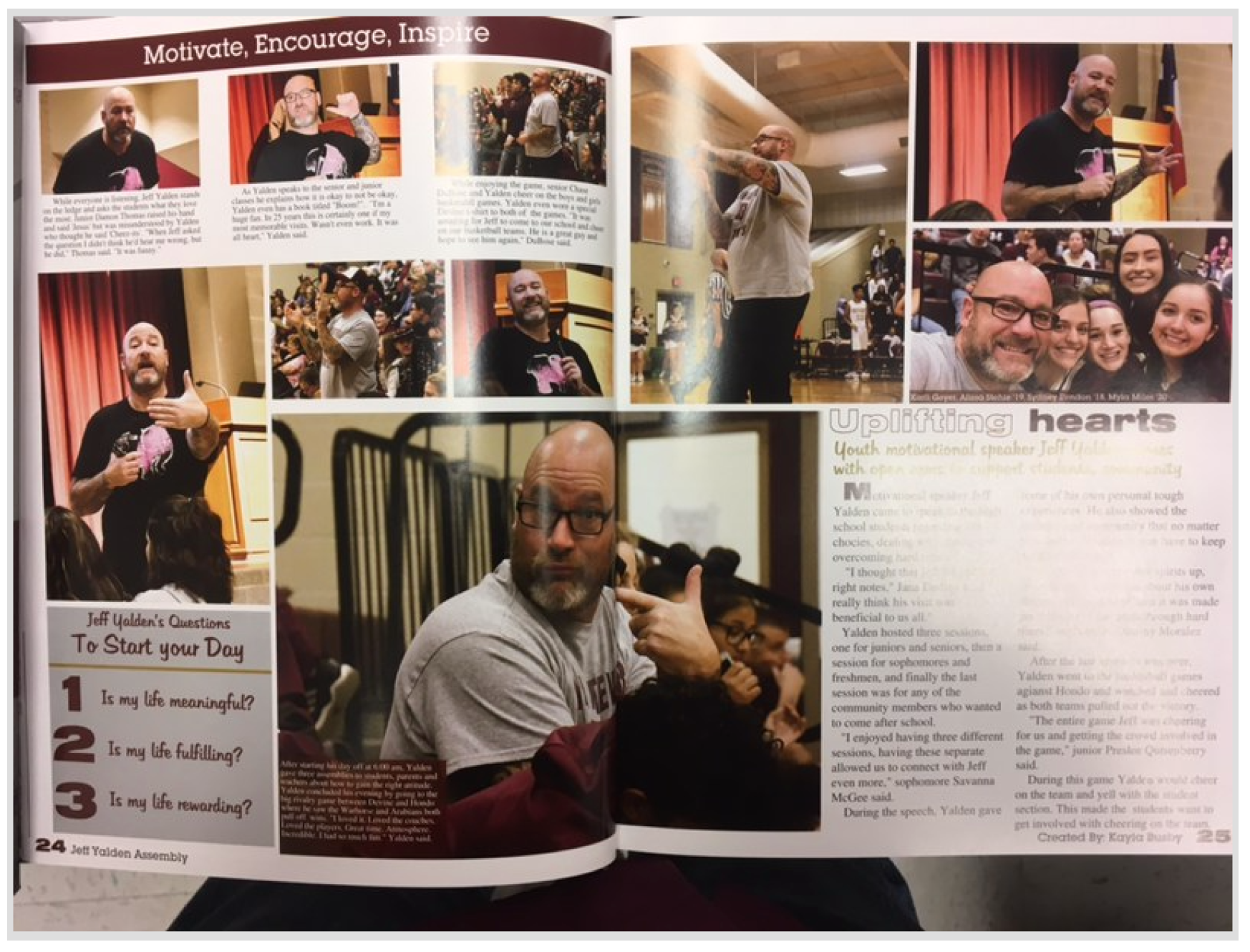 High School Speaker makes Students Centerfold Yearbook